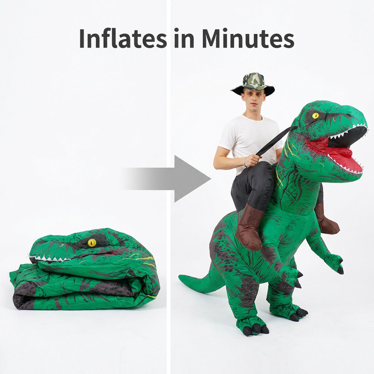 T-Rex inflatable costume product view 16