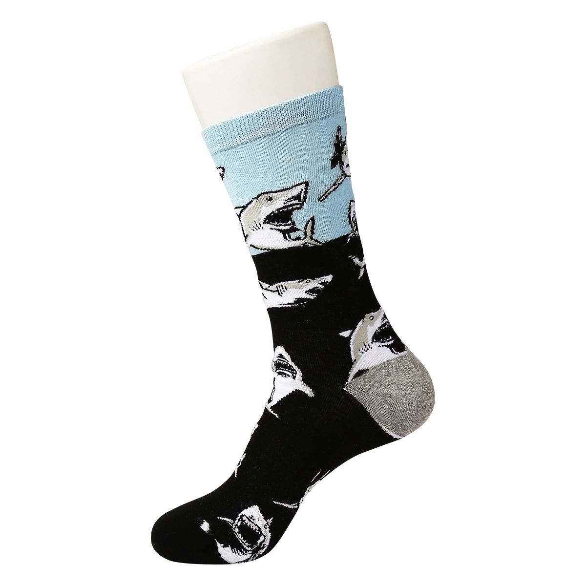 Unisex 1Pair Zmart Men's Crazy Adult Sock Shark DesignCrew Socks Size ...