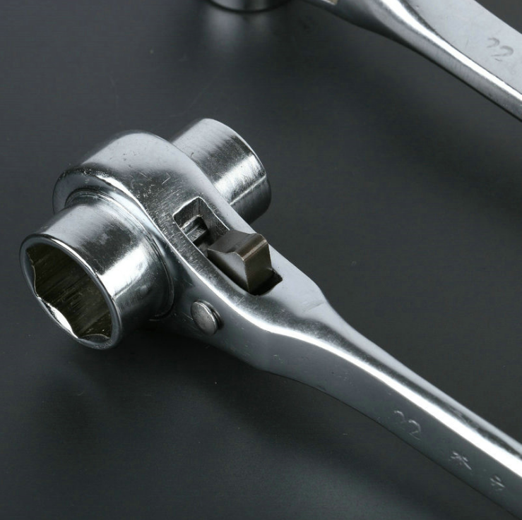 Steel Polygon Drive Double Sided Sharp Tail Ratchet Wrench 17x19//19x21//19x24mm