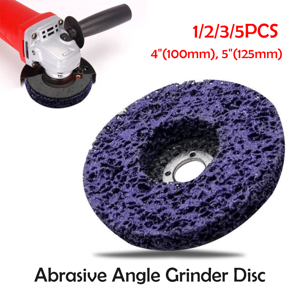 5X Poly Strip Disc Abrasive Wheel Paint Rust Removal Clean For Angle Grinder