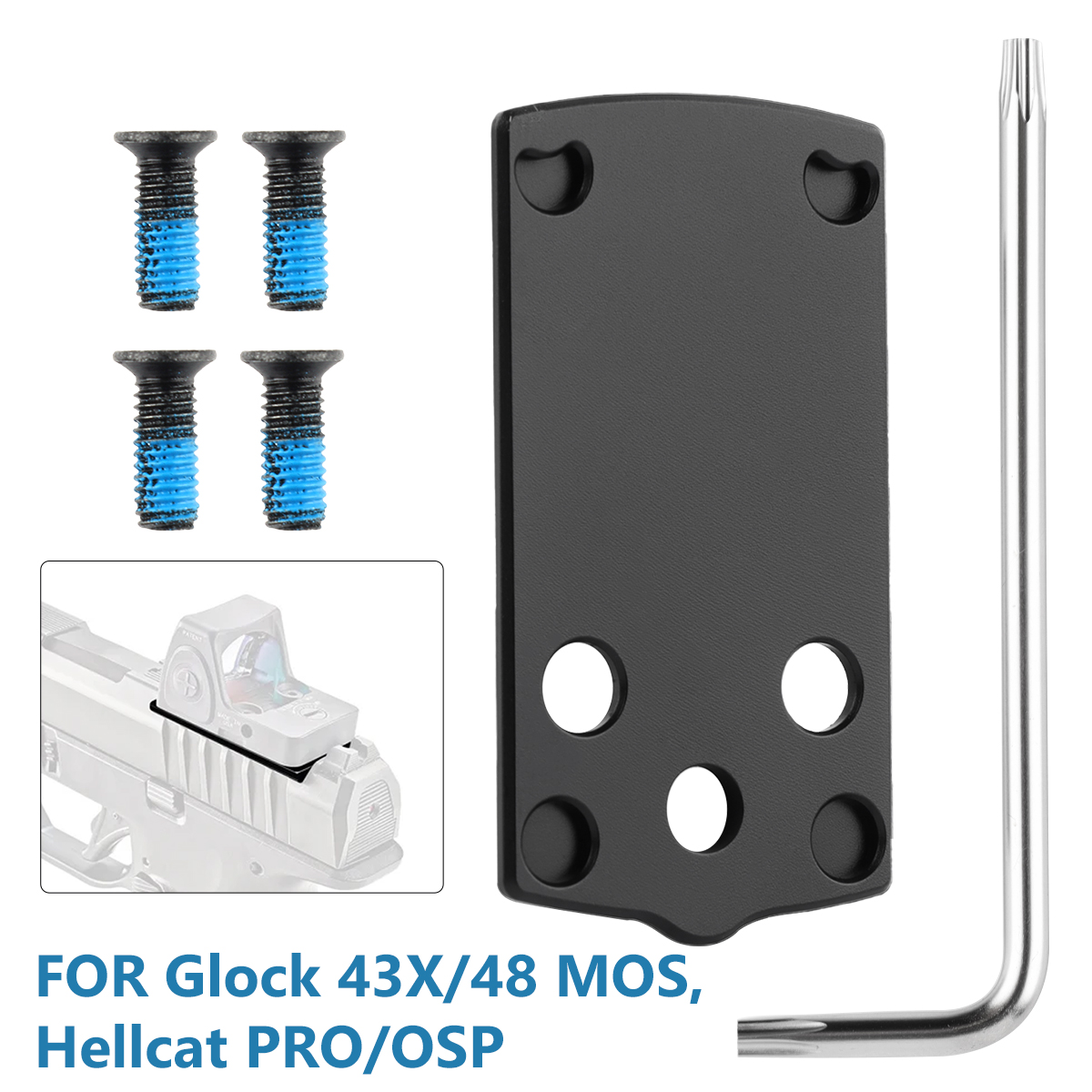 Adapter Plate for Glock 43X/48 MOS fit RMSc 407K 507K ROMEO ZERO