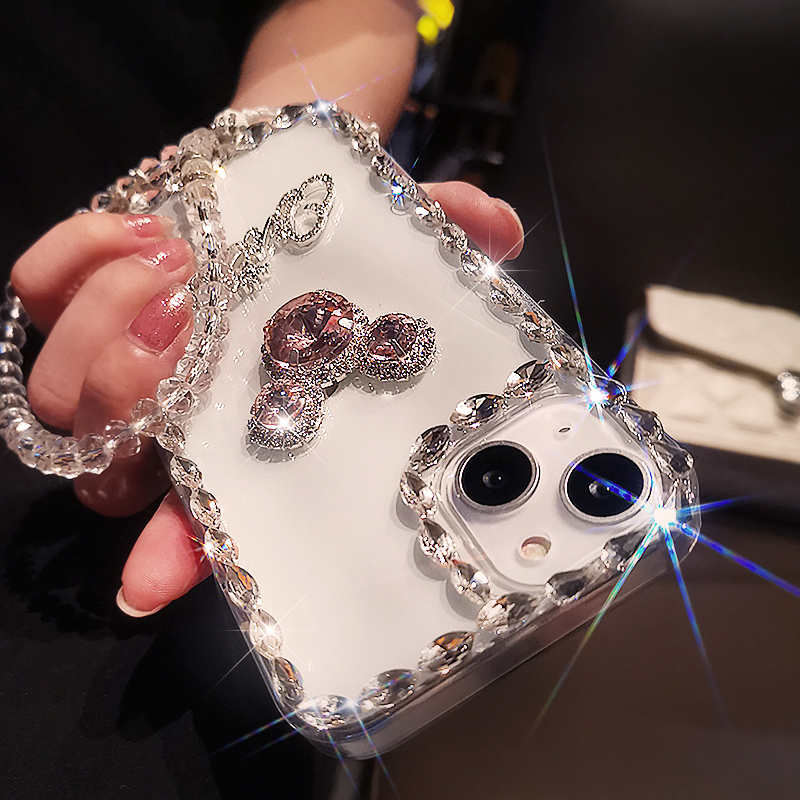 For iPhone 13 Pro Max 14 12 11 XS XR Cute Crystal Diamond