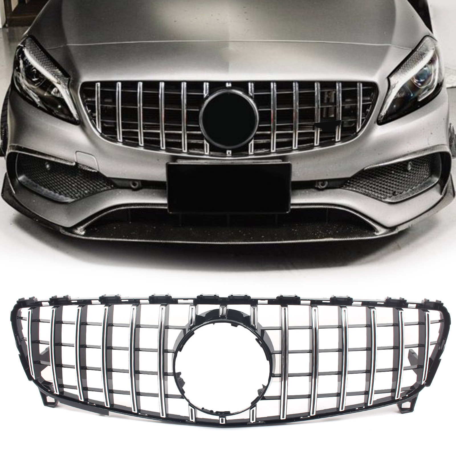 Chrome GTR Style Grille For Mercedes Benz A-Class W176 2016-18