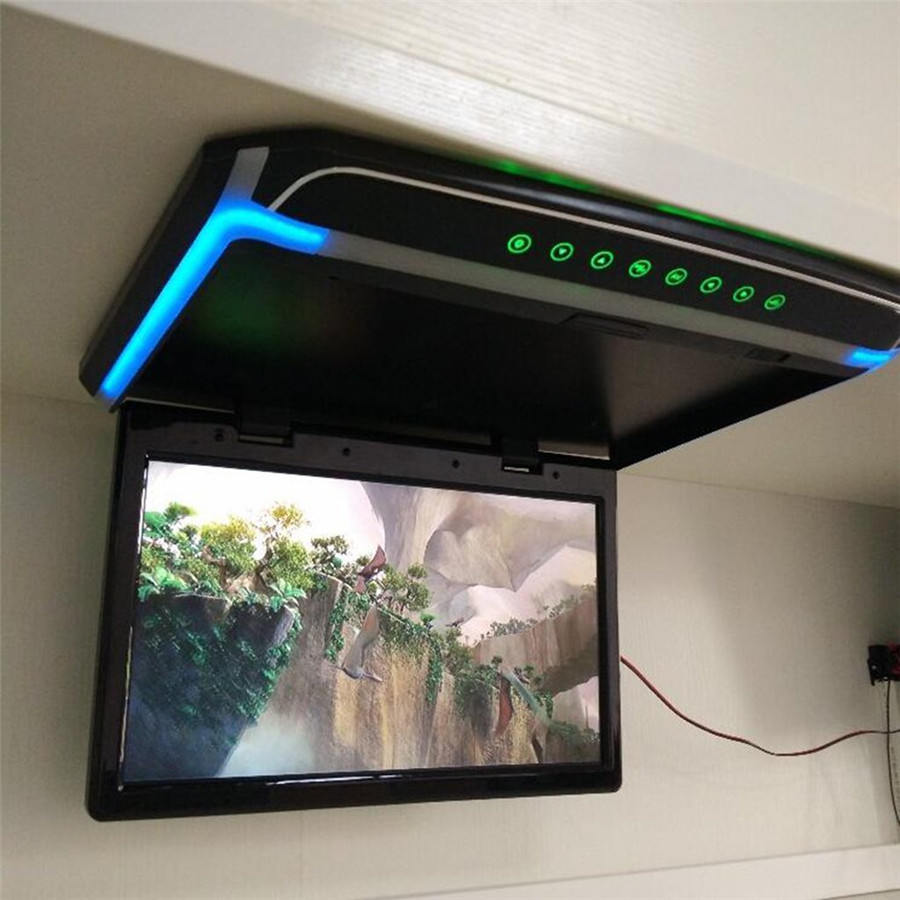 10.2" Flip Down Roof Mount Monitor Overhead LCD Car Multimedia Video FM