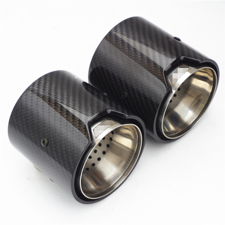 4X Glossy Carbon Fiber Exhaust tip For BMW M Performance M2/M3/M4 /M5