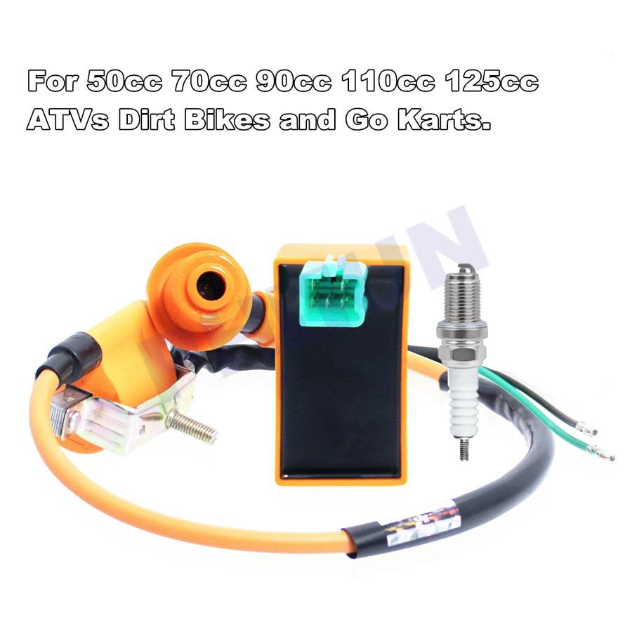 Performance Ignition Coil CDI Box Spark Plug For 50CC 70CC 90 110CC Chinese ATV