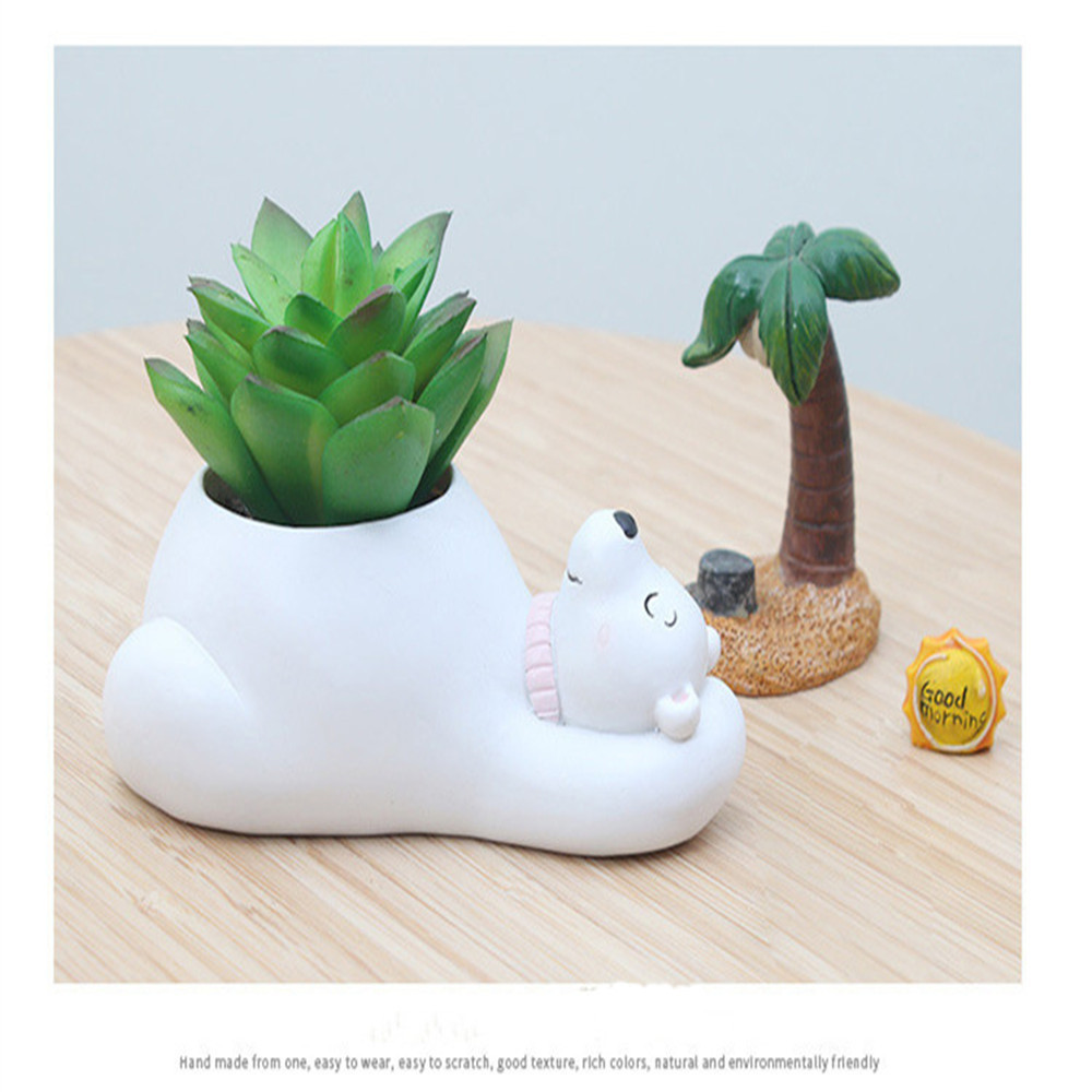 Cute Animal Succulent Cactus Resin Flower Pots Mini Planter for Indoor