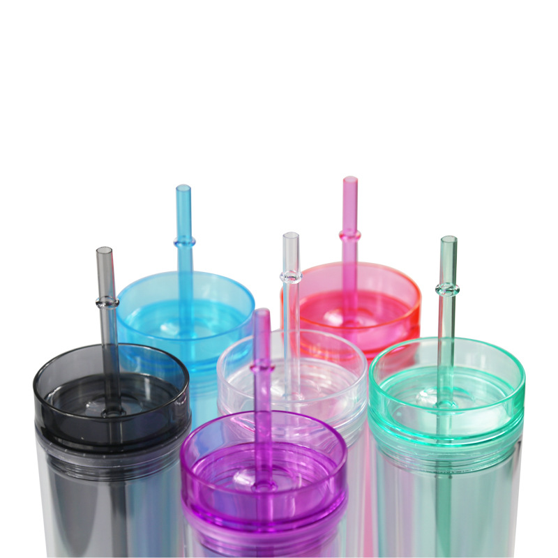 6 Colored Double Wall Clear Acrylic Plastic Tumbler 16 Oz With Lid And Straw - Double Wall Plastic Tumbler With Lid And Straw 6 Colored Double Wall Clear Acrylic Plastic Tumbler 16 Oz With Lid And Straw - Double Wall Plastic Tumbler With Lid And Straw