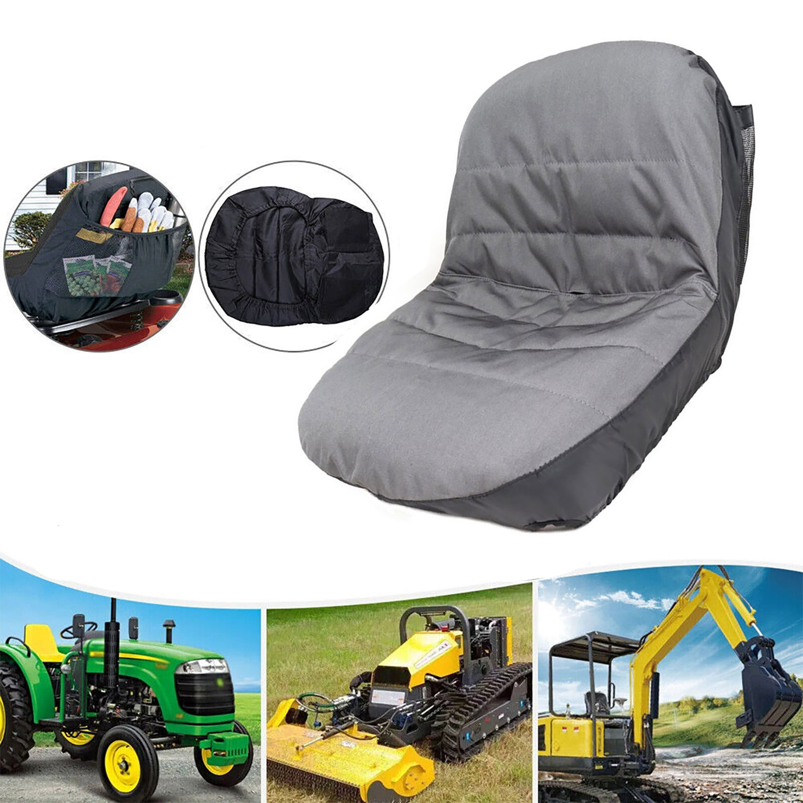 Lawn Tractor Seat For Husqvarna Lawn Mower 600D Polyester Oxford