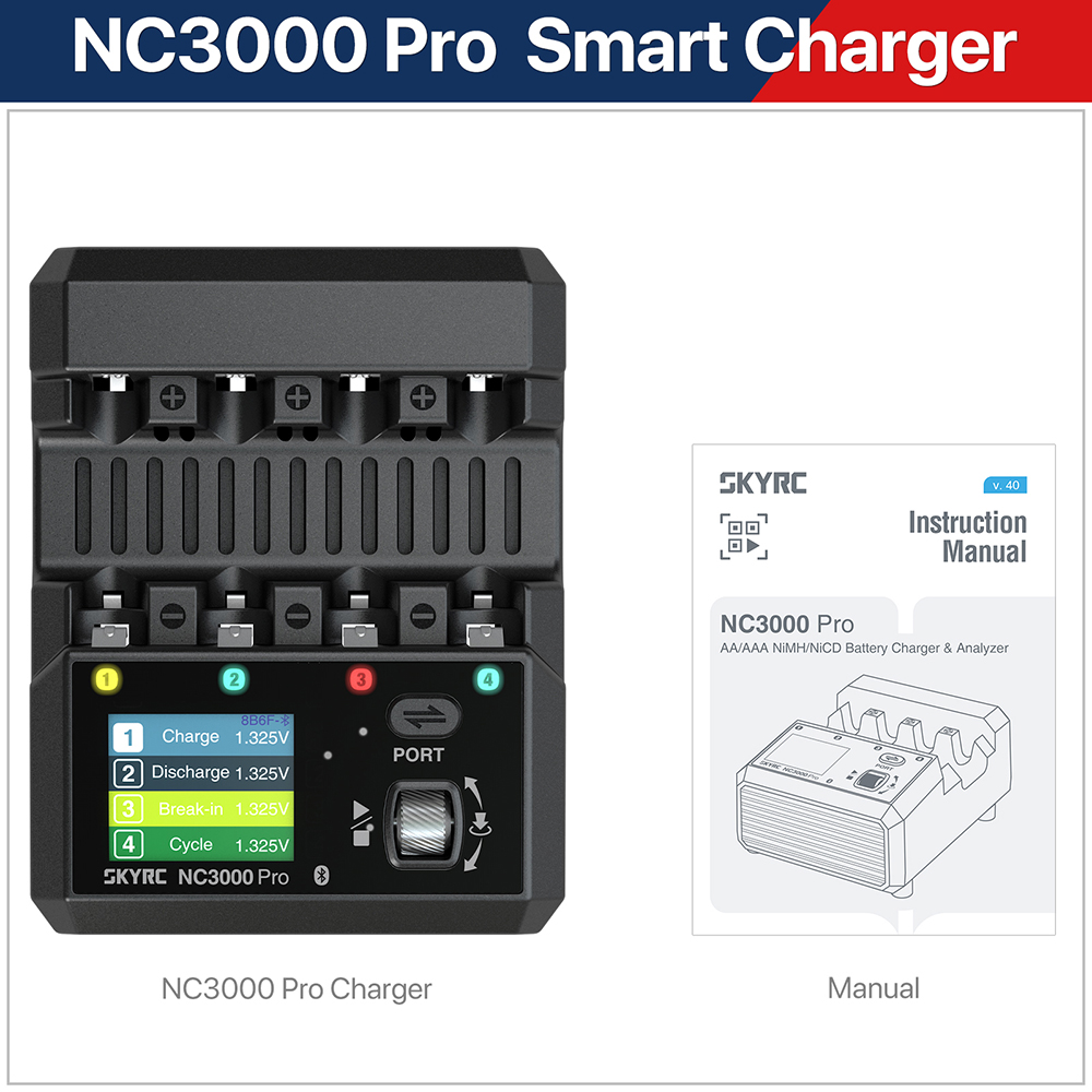 SkyRC NC3000 Pro NiMH NiCd Battery Charger LED APP Control