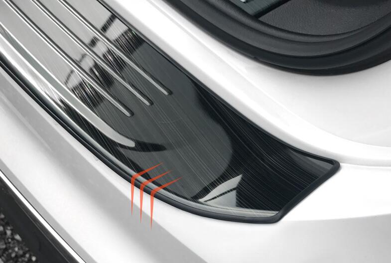 Fit For VW Tiguan 20172021 Black Steel Rear Bumper Sill Plate