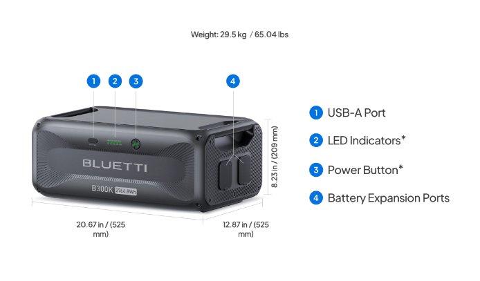 BLUETTI B300K 2764.8Wh Expandable Extra Battery for AC200L
