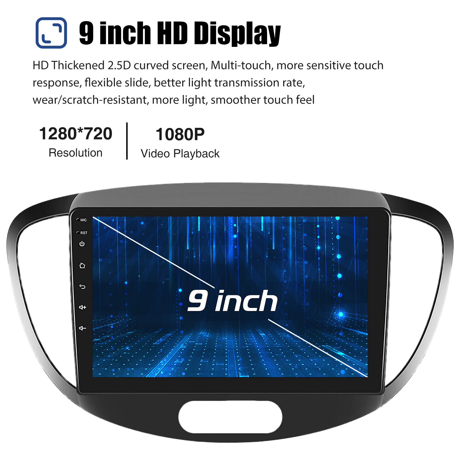 Autoradio Android 13 Avec écran 9" Pour Hyundai I10 (2007-2013) - 2Go+64Go, CarPlay/Android Auto Sans Fil, GPS, Caméra Recul Incluse - 3
