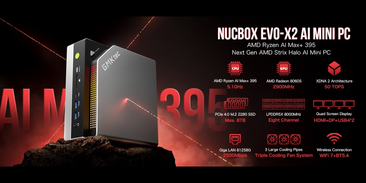GMKtec EVO-X2 Mini PC AMD Ryzen AI Max+ 395 5.1GHz 64GB / 96GB
