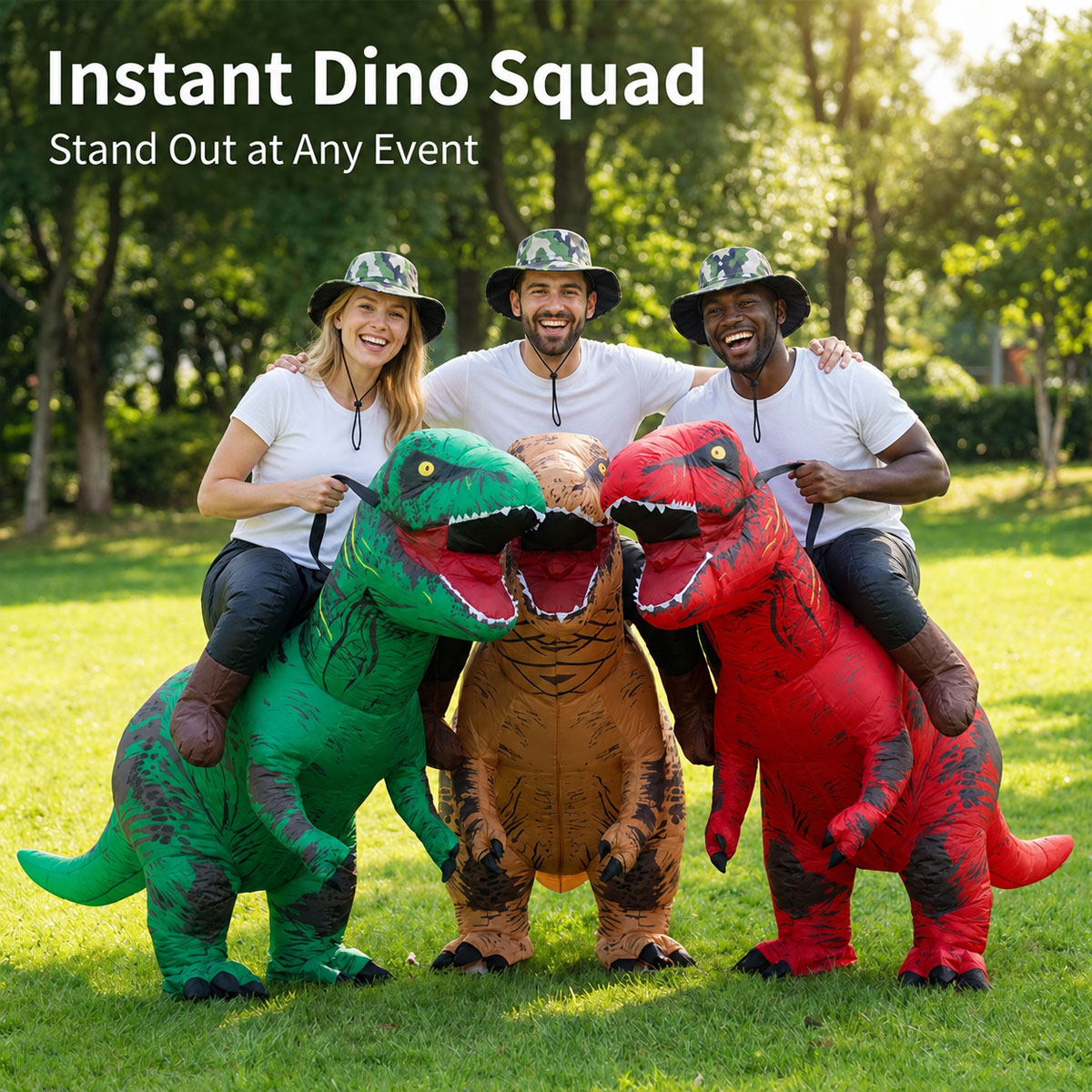 T-Rex inflatable costume product view 4