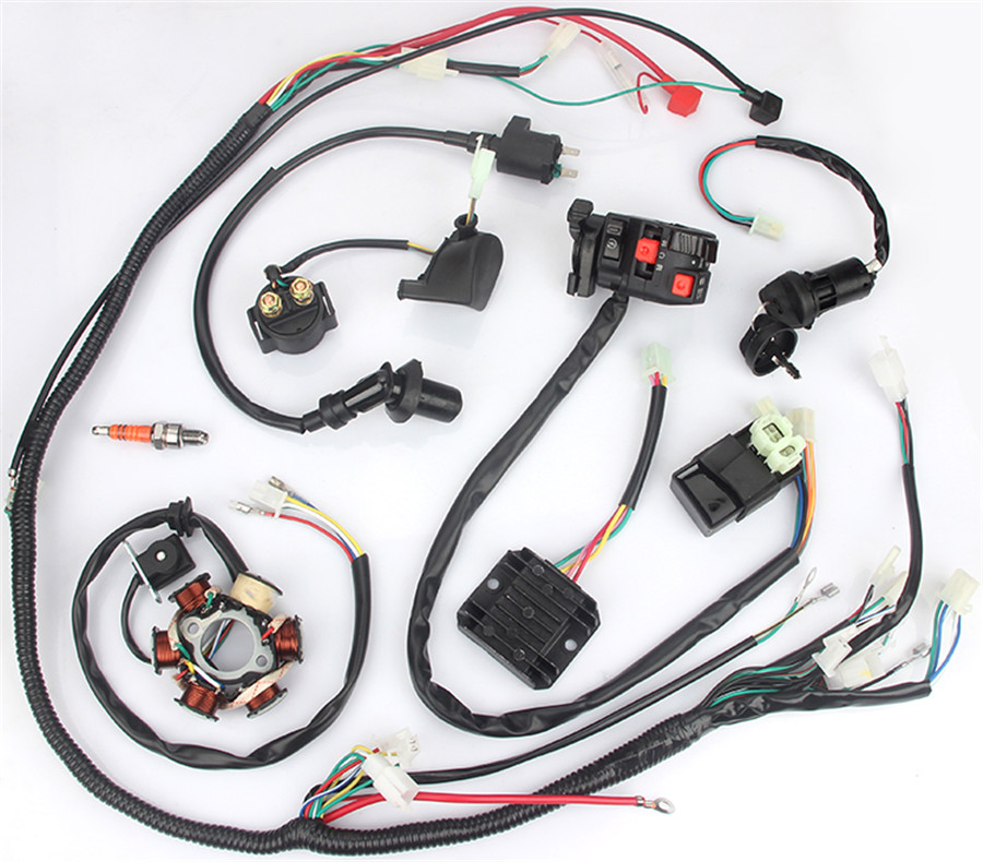 Electric Wiring Harness Kit Magneto Stator For Gy6 125cc