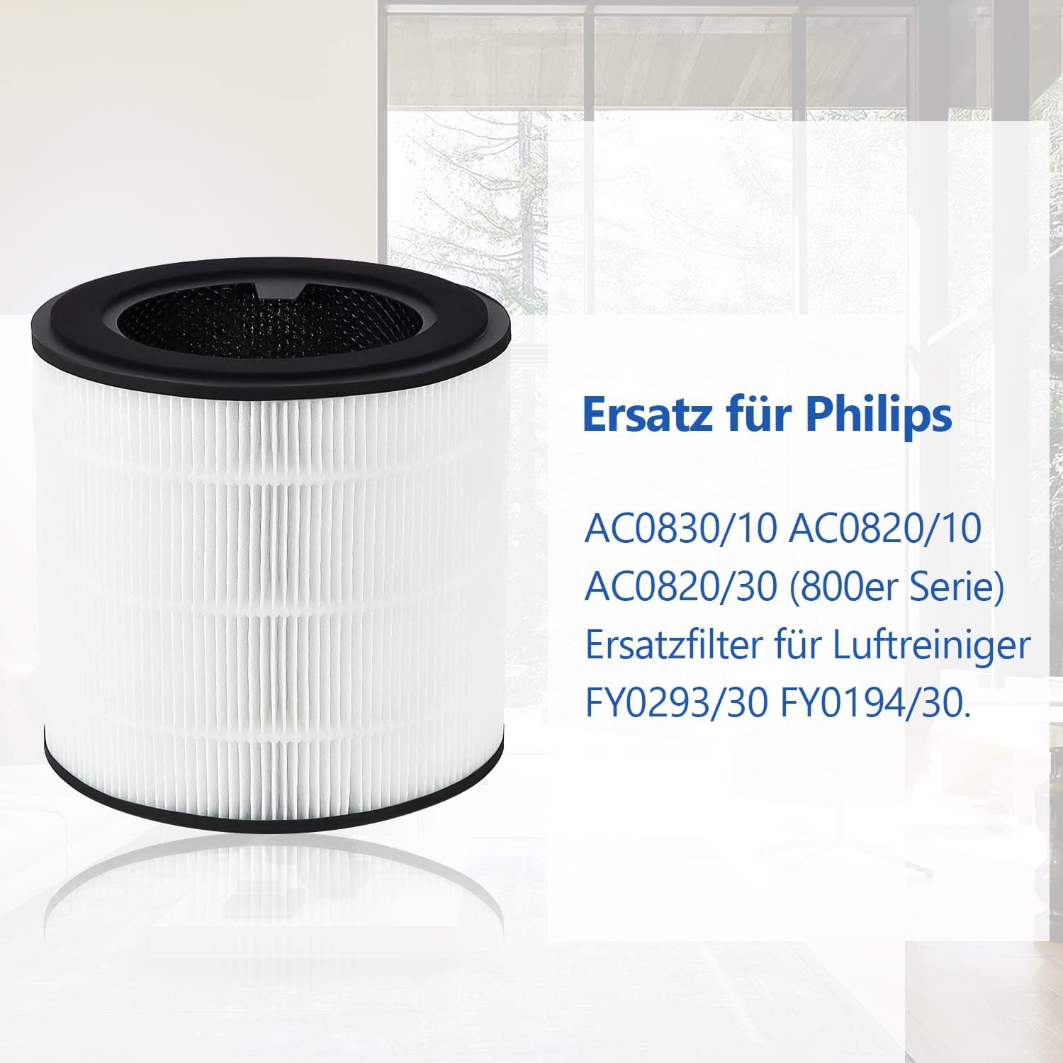 HEPA & Aktivkohle-Filter Set FY0293/30 | Kompatibel Mit Philips 800 Serie AC0819/10, AC0820/30, AC0830/10 Luftreiniger