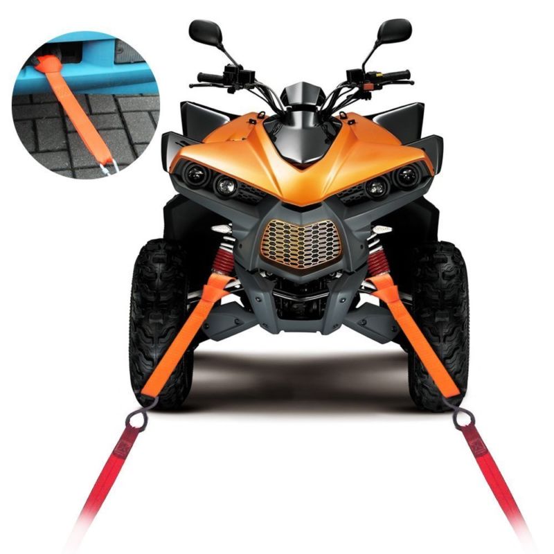 Soft Loop Tie Down Strap for Towing Cargo ATV UTV Motorcycle Snowmobile