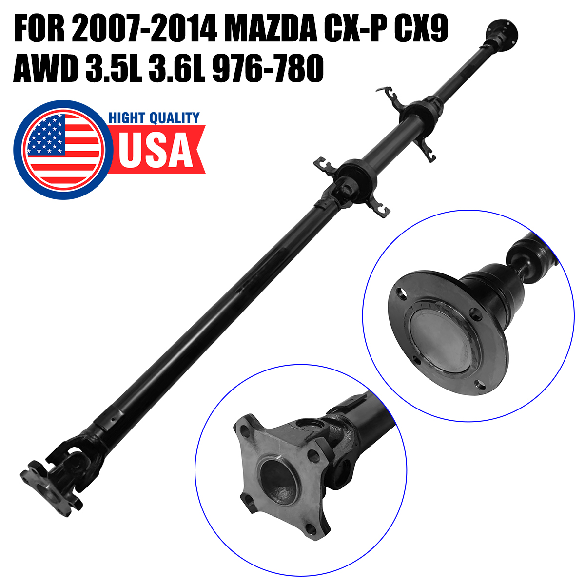 Rear Drive Shaft Assembly Driveshaft Fit 07-14 Mazda CX-P CX9 3.5L