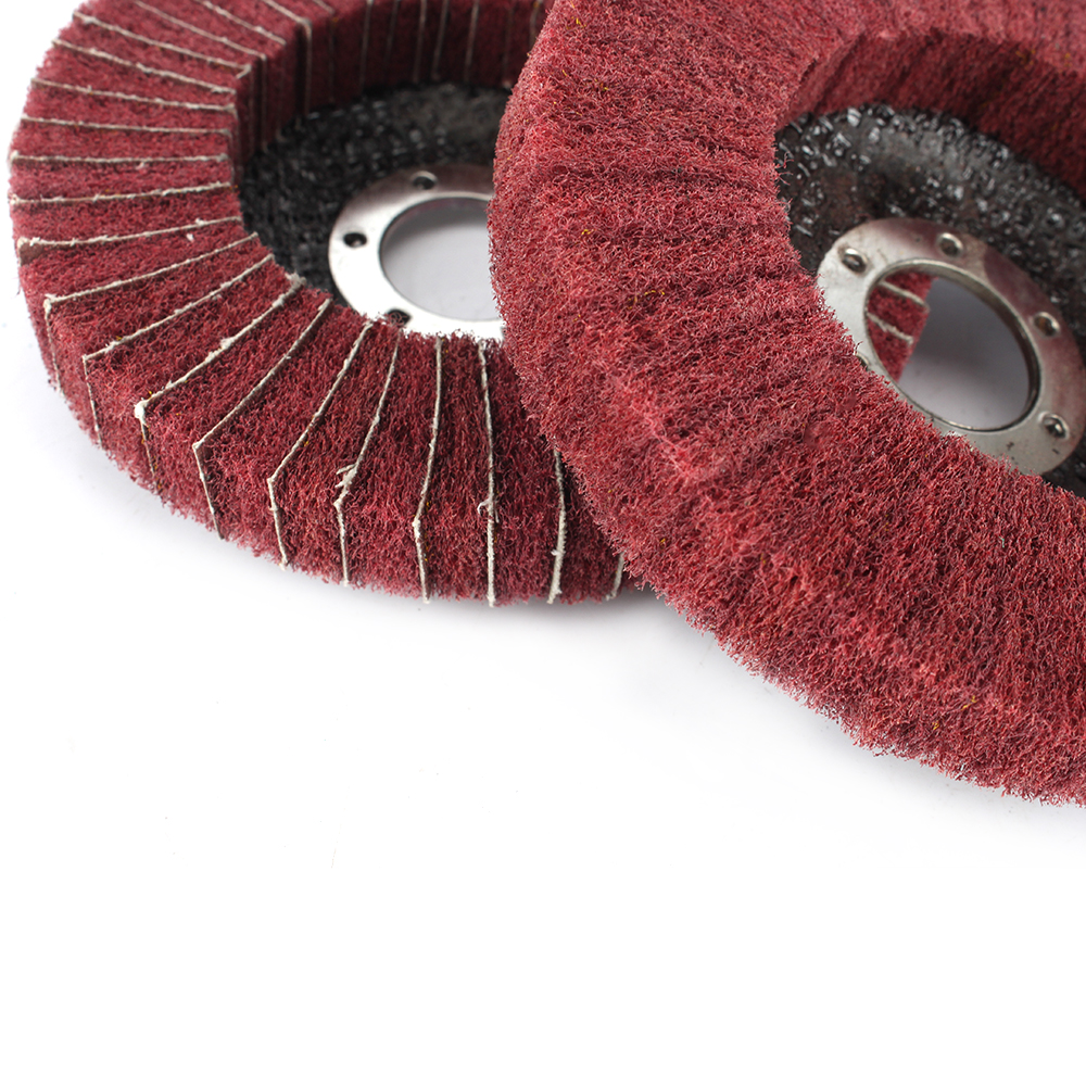 4Pcs 4.5'' Nylon Fiber Flap Wheel Abrasive Disc Scouring Pad For Angle