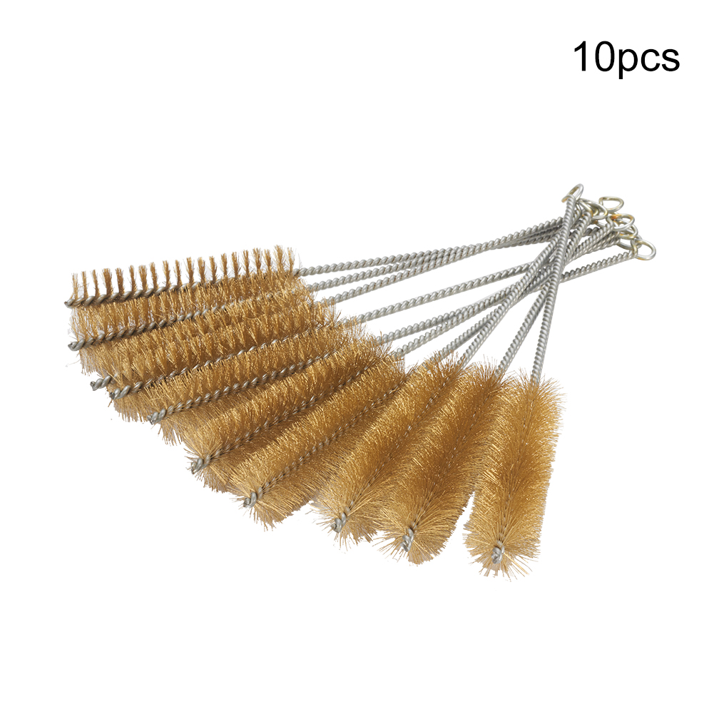 1*5pcs Pipe Cleaner Cleaning Brush Small Brass Wire Brush Tube Cylinder  Durable