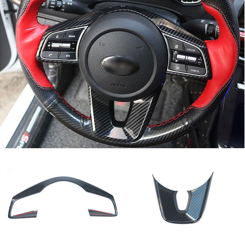 Fit for Kia Forte/K3 20192021 Carbon Fiber Steering Wheel Frame Cover