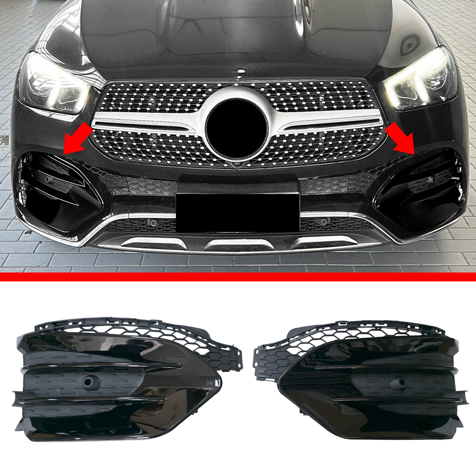 For 2020-2023 Benz W167 GLE 350 450 Front Bumper Fog Light