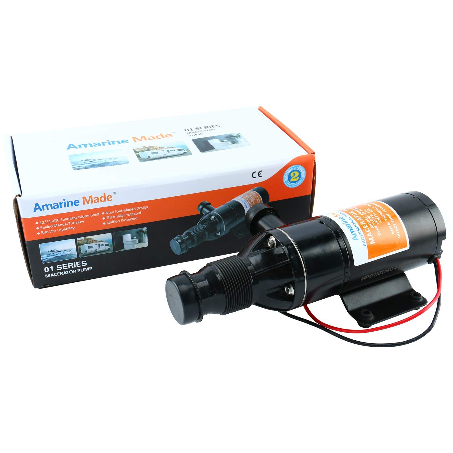 12V Marine Macerator Water Waste Pump 12GPM Self Priming for Boat RV