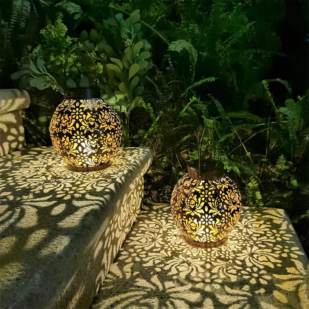 Lanterns beside a garden path