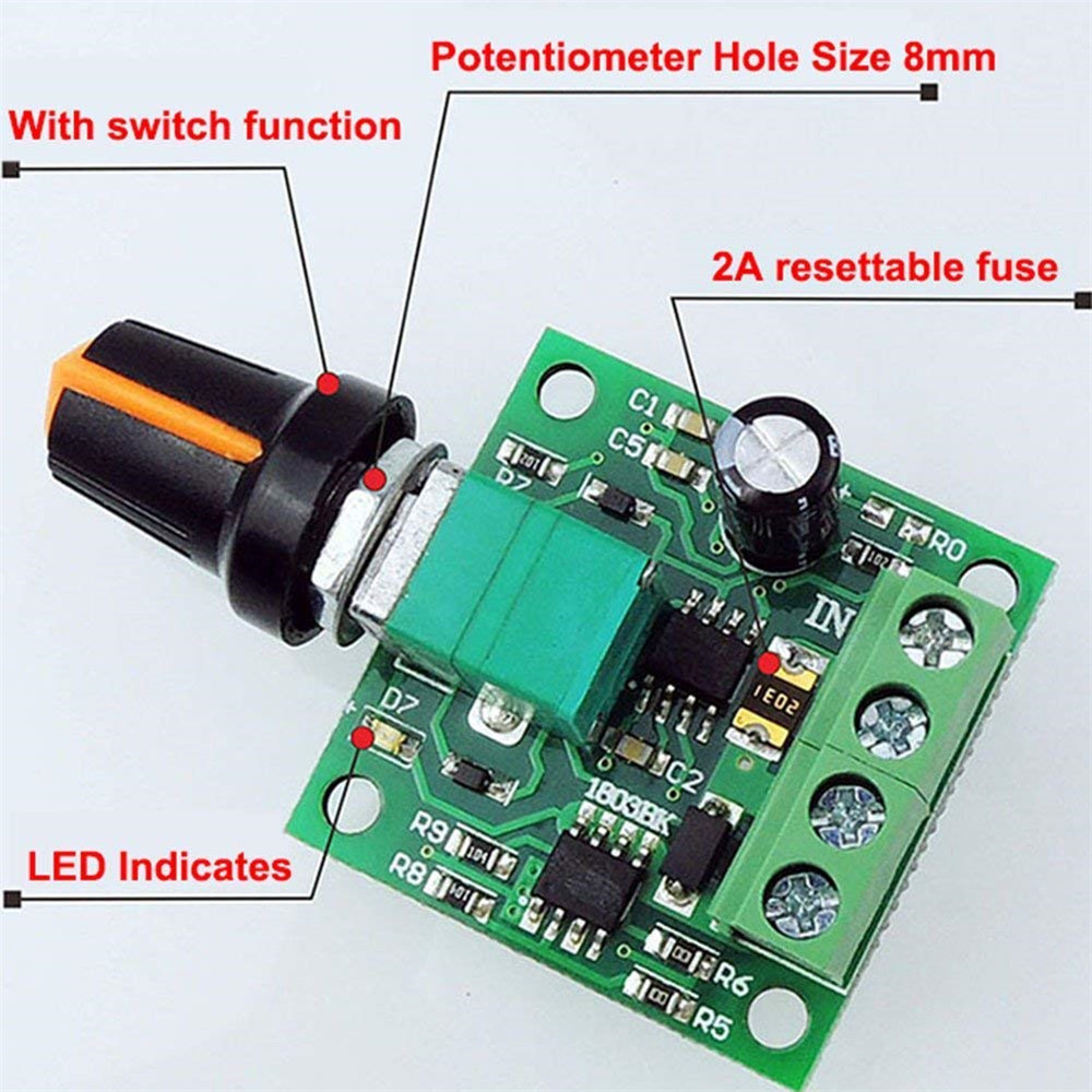 2 RioRand RR-PWM-15V Low Voltage Dc 1.8v 3v 5v 6v 12v 2A Motor Speed Controller