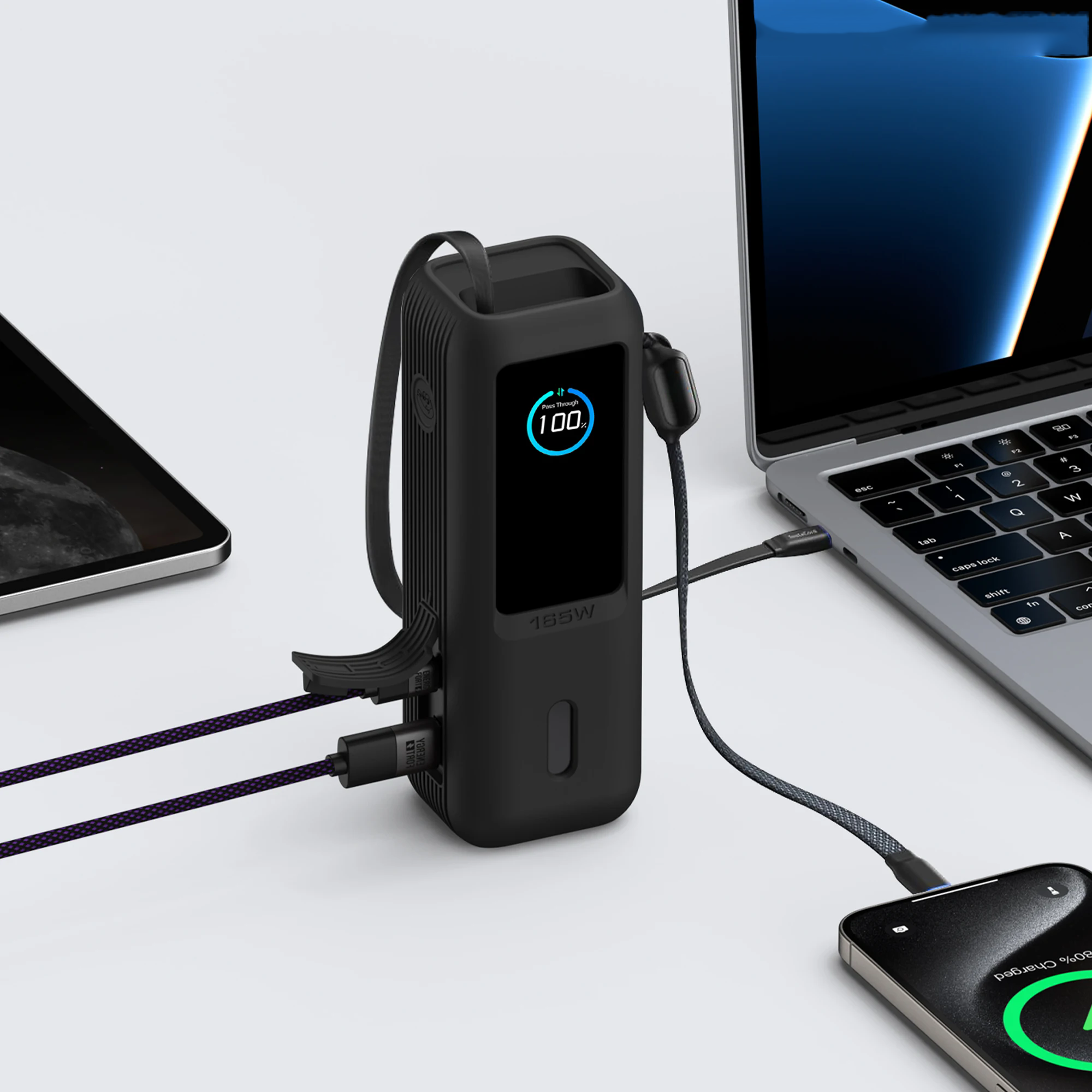 Custodia Silicone Per Anker Zolo Power Bank – Anticaduta, Antimpronta, 360° Nero