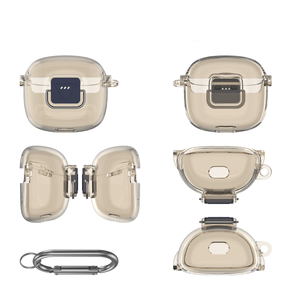 thumbnail image 2 of Clear TPU Locking Case Cover For JBL Tune Flex Earbuds (Transparent, Protective Skin) 2 of 6