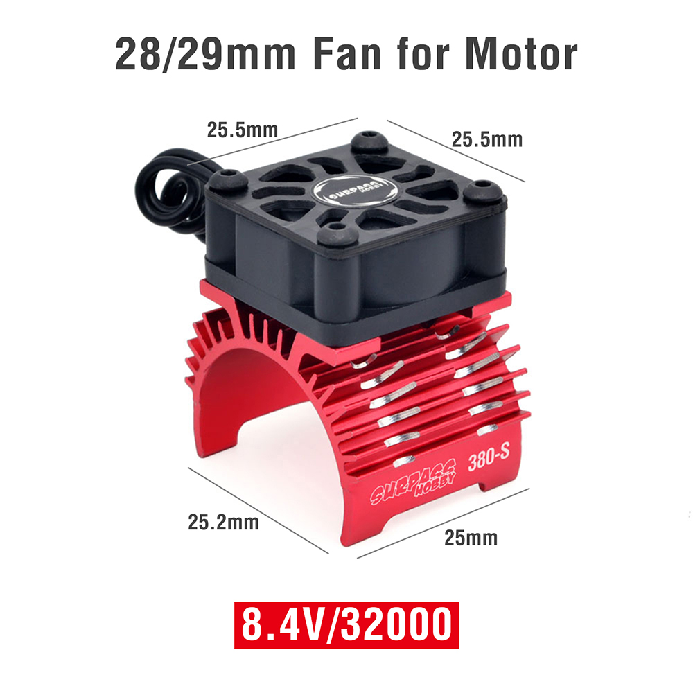 RC Auto Fan Radiator, 36mm Metalen Motor Koelventilator voor 1/12 1/10
