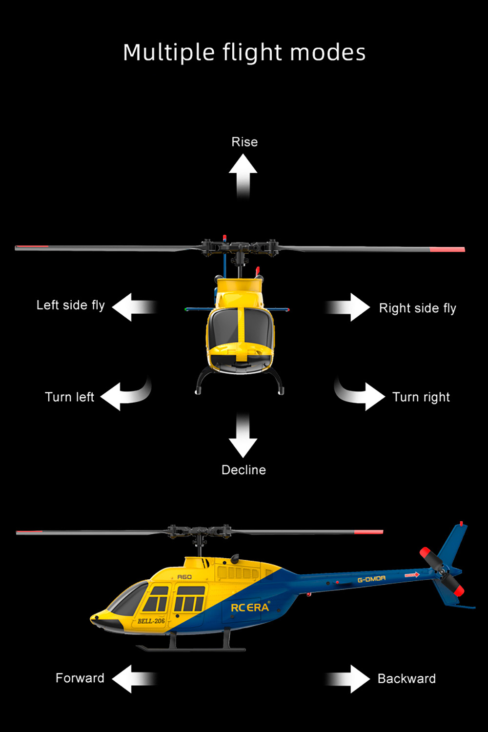 BELL-206 ERA A60 ラジコンヘリコプター 26軸ジャイロスコープ BELL