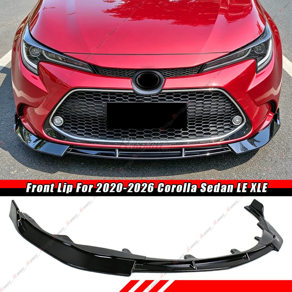 CL 2026 黒 スリーブ ＆ブレイブバングル プロモ ミラー 1枚 セット Gloss Black Front Bumper Lip Splitter For 2020-2026 Toyota Corolla