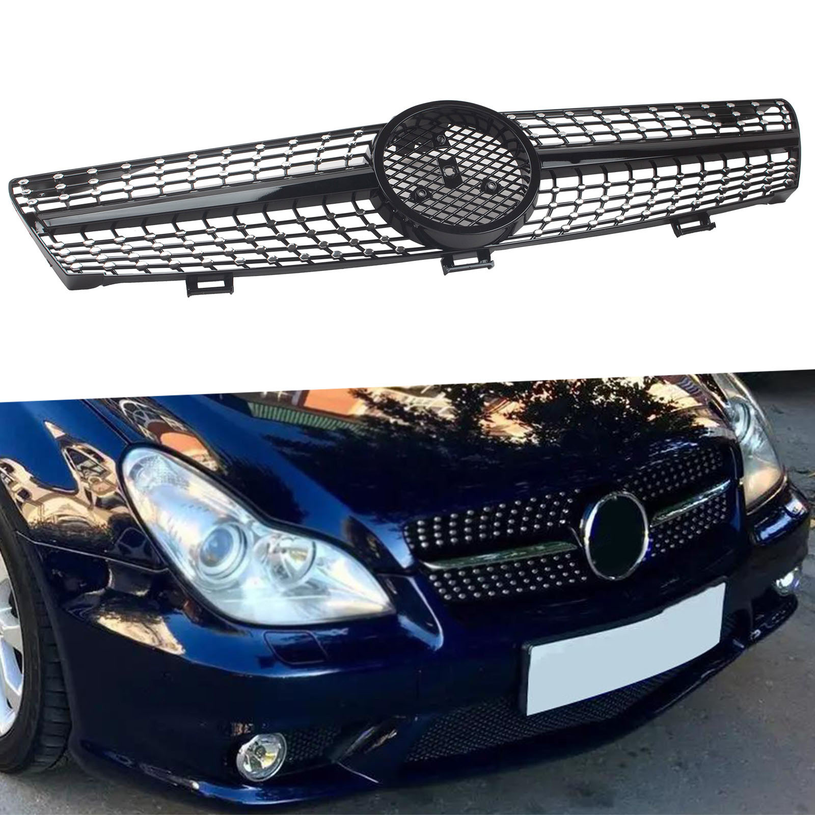 W204ラジエターグリル LED エンブレム付 W204ラジエターグリル LED エンブレム付 【公式通販】