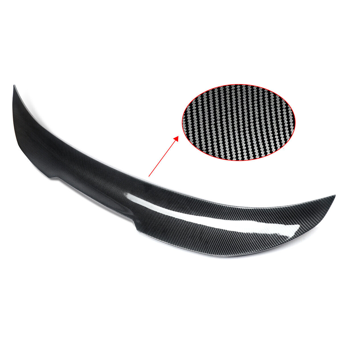 PSM Style High-Kick Trunk Spoiler For BMW F30 (320i-340i) & F80 M3 Sedan 2012-2021 - Carbon Fiber Print ABS (No Drilling)
