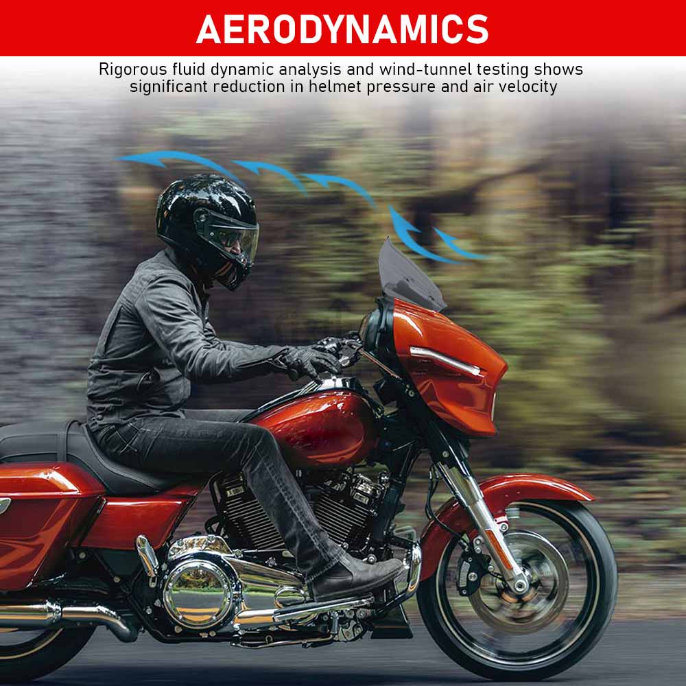 PSLER Motorrad Windschutzscheibe 8 Zoll Schwarz - Für Harley Touring CVO Street Glide 2023-2024