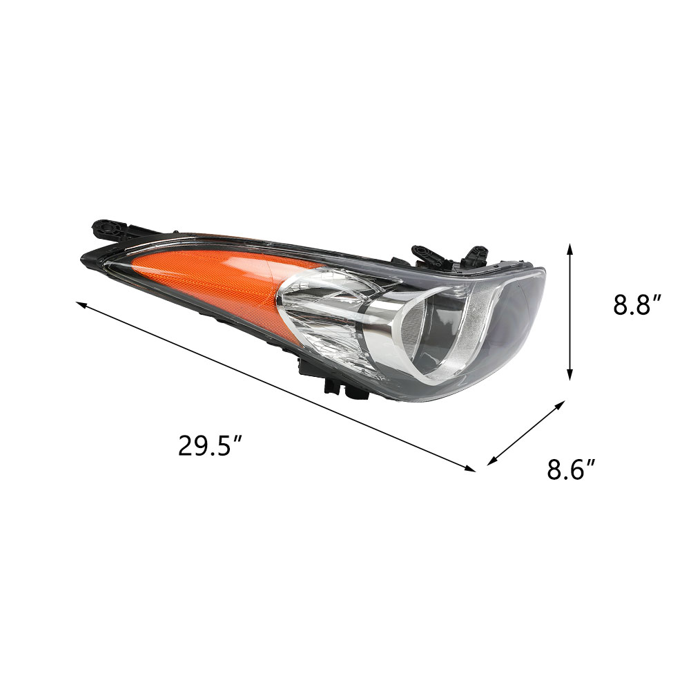 Fits Hyundai Elantra 2011 2012 2013 Headlights Headlamps Black Housing