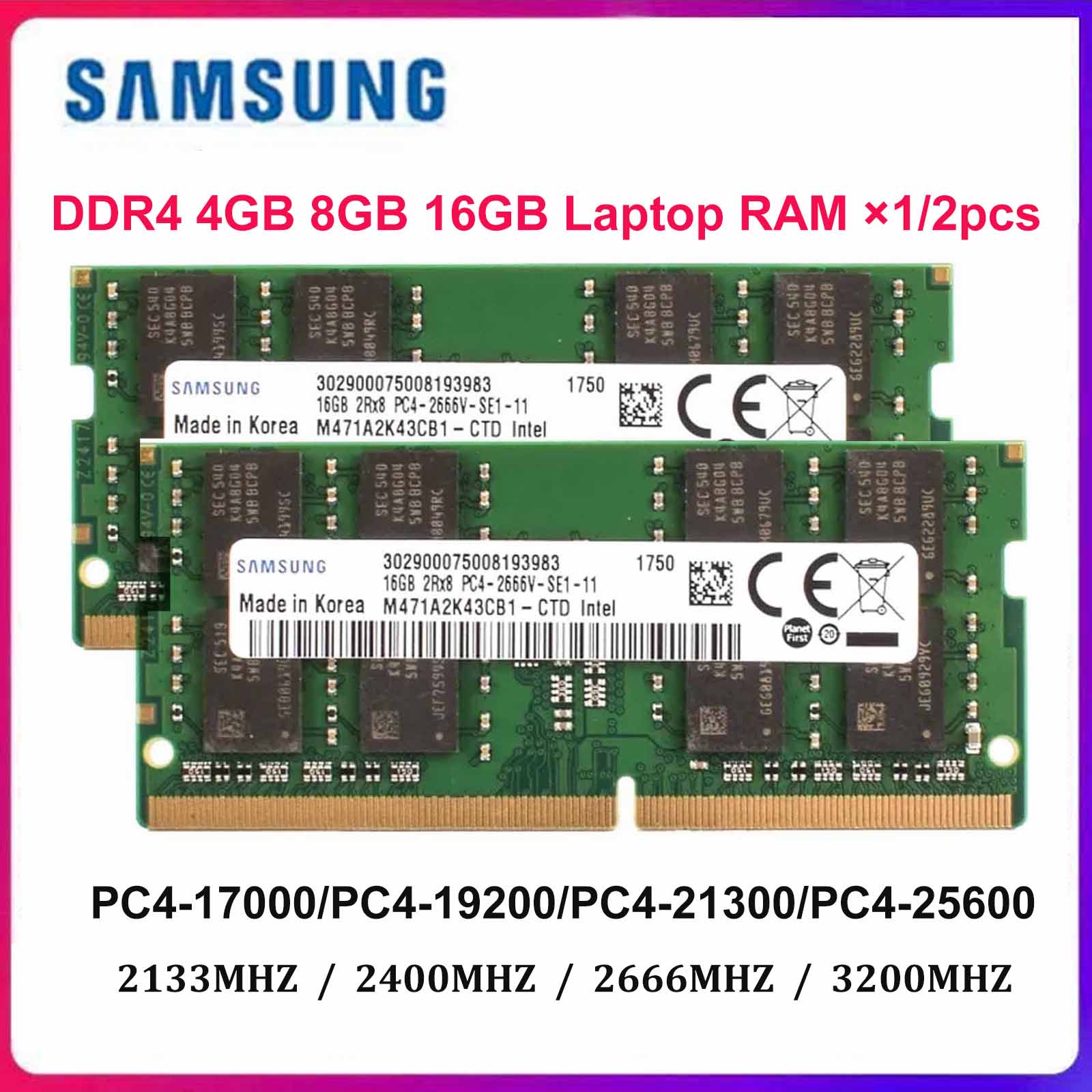 A-Tech 4GB DDR4 2666 MHz UDIMM PC4-21300 (PC4-2666V) CL19 DIMM Non-ECC Desktop RAM Memory Module at