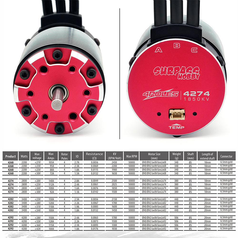 Surpass Hobby Supersonic V2 Brushless Motor 1030KV-2500KV for 1/8