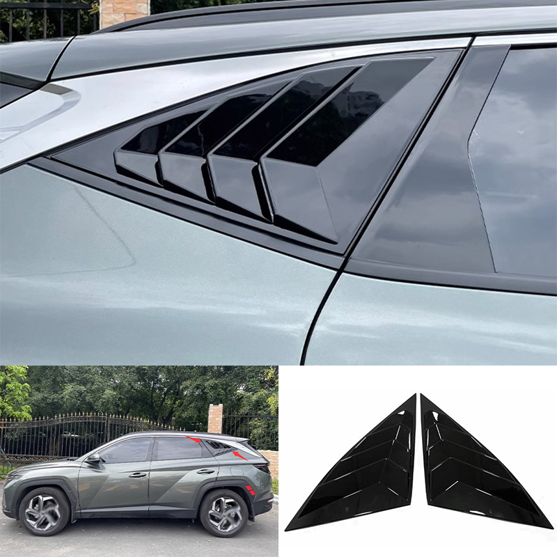Glossy Black Side Window Louver Shutter Cover For Hyundai Tucson 2022-2023