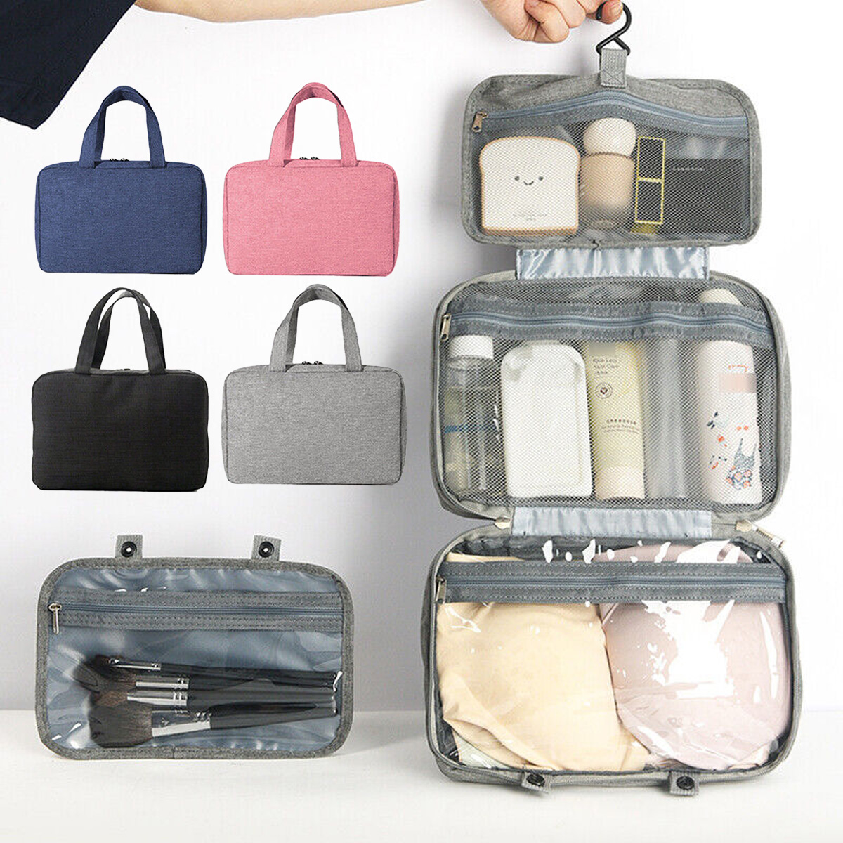 Großer Hängender Kulturbeutel – Wasserabweisende Reise-Kosmetiktasche Mit Nassfach, 30x14x24 Cm, Für Damen & Herren