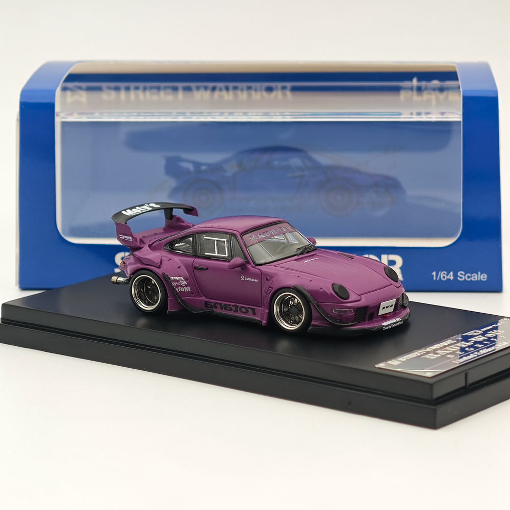 Street WARRIOR SW 1/64 Porsche RWB 993 Rotana Purple Diecast
