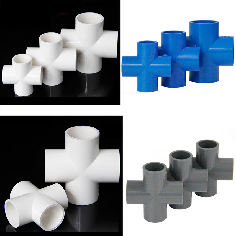 PVC Equal Cross 4way Connectors Pipe Fittings Tube Joint Inner Dia 20