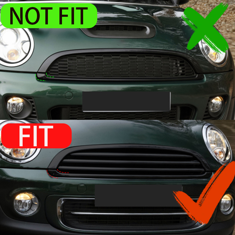 Set FRONT GRILLE GRILL GLOSS BLACK For MINI COOPER R55 R56