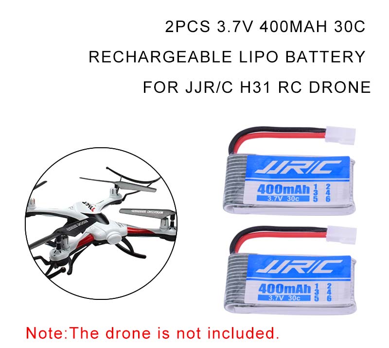 Jjrc H31 2stuck 3 7v 400mah 30c Akku Lipo Batterie Fur Rc Drohne Ebay