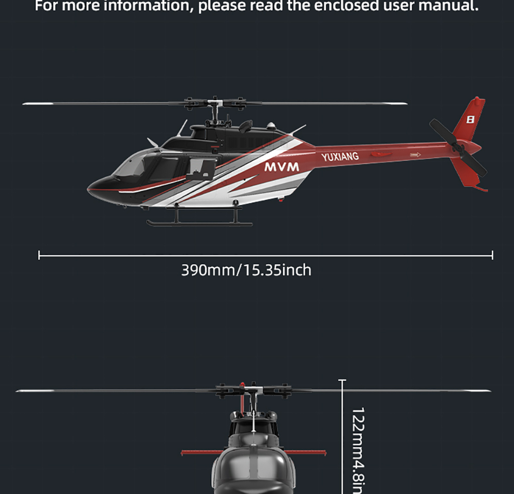 YUXIANG F08 Bell 206 6-Axis 6CH Gyro Hovering Remote