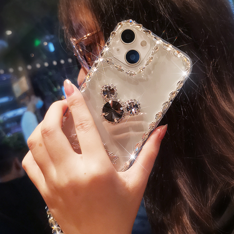 For iPhone 13 Pro Max 14 12 11 XS XR Cute Crystal Diamond