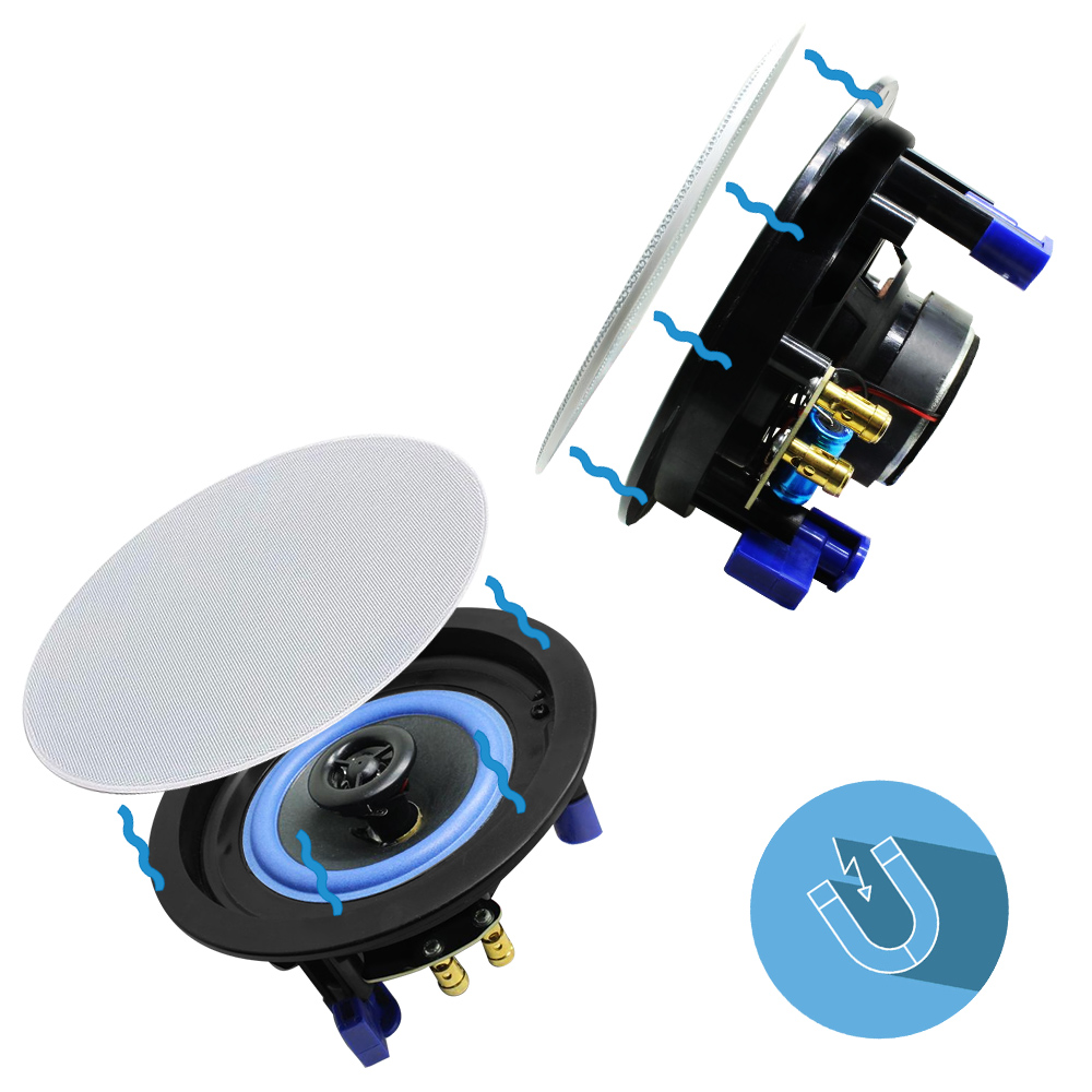 3 Pair Of 160 Watts Flush Mount Ceiling Wall Speakers For Home